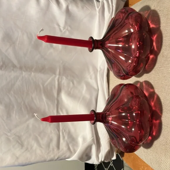 New. IKEA. 2 pc set of Jeanie style raspberry- rosey red glass vases can be - Picture 11 of 13